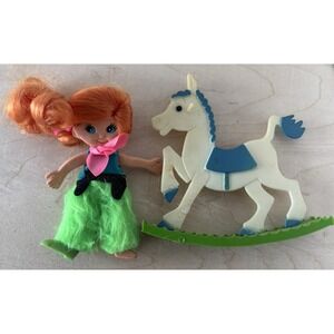 Vintage Flatsy Doll + Horse Red Hair Cowgirl 1968 Ideal Hong Kong